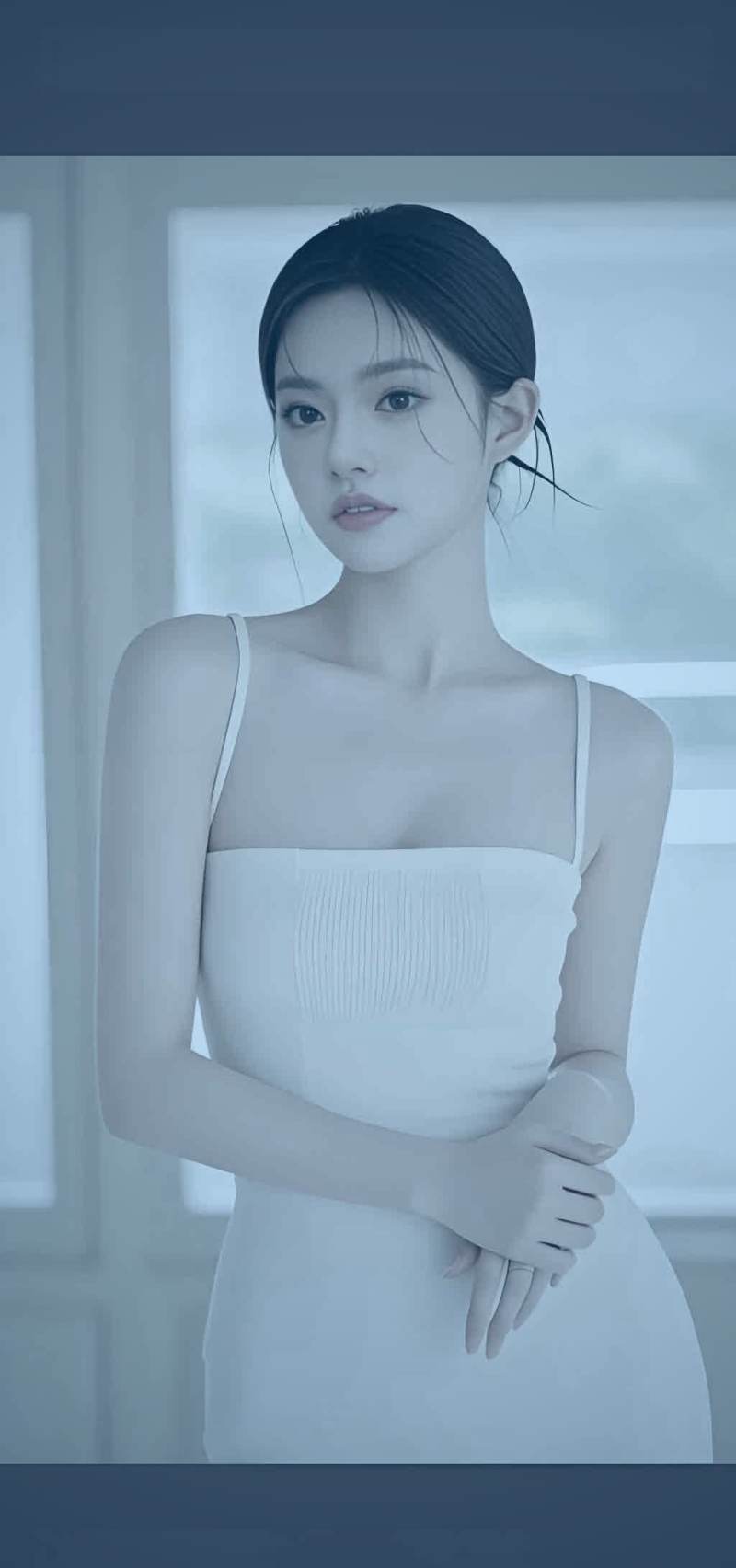 静谧湖畔，一株垂枝樱花的倒影与水波融为一体