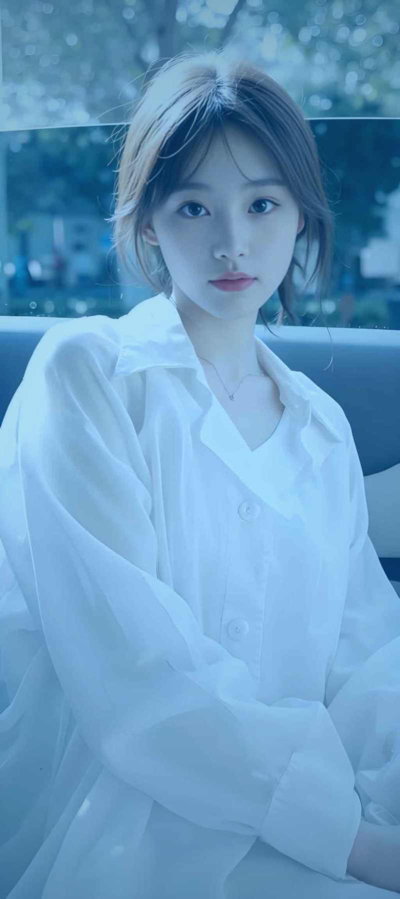 森林中瑜伽练习者沐浴阳光的画面